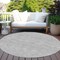 Homeroots 8' Gray And Ivory Round Geometric Washable Indoor Outdoor Area Rug 602379 - alternate 8