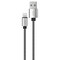 Powerzone Lightning Charging Cable, Braided Cable  Aluminum, Black  White Braided Cable, 6 ft L KL-029X-2M-LIGHT - alternate 1