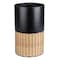 Happimess Asher Modern 4.13-Gallon 2-Tone Faux Wicker/Metal Cylinder Waste Basket, Black/Natural HPM1102C - alternate 8