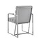 Homeroots Set of Two Tufted Gray And Silver Metallic Upholstered Faux Leather Dining Arm Chairs 545059 - alternate 9