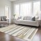 Homeroots 5' X 8' Ivory Beige And Taupe Striped Washable Indoor Outdoor Area Rug 613285 - alternate 8