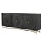 Homeroots 95in Black Distressed Solid Wood Carved Geometric Sideboard with Six Doors 521424 - alternate 10
