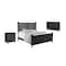 Homeroots Three Piece Black Solid Wood Bedroom Set 636278 - alternate 1
