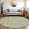 Homeroots 8' Green And Ivory Round Geometric Washable Indoor Outdoor Area Rug 595549 - alternate 8