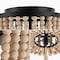 Jonathan Y Allison 10" 2-Light Shabby Chic Farmhouse Wood Beaded/Metal LED Flush Mount, Black/Cream JYL9074B - alternate 9