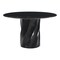 Homeroots 48" Black Marble and Wood Pedestal Base Round Top Dining Table 623352 - alternate 1