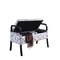 Homeroots 17in Dark Brown And Blue Upholstered 100% Polyester Floral Entryway Bench With Flip Top 469439 - alternate 6