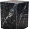 Homeroots 20" Black Marble Square Block End Table 569937 - alternate 7