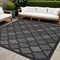 Homeroots 9' Charcoal And Black Square Trellis Indoor Outdoor Area Rug 545217 - alternate 9