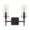 Jonathan Y Cato 13.5" 2-Light Bohemian Farmhouse Iron/Glass LED Vanity, Oil Rubbed Bronze/Clear JYL7806A - alternate 9