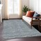 Homeroots 10' X 14' Teal Blue Aqua And Gray Striped Washable Indoor Outdoor Area Rug 587943 - alternate 8