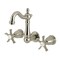 Kingston Brass Double-Handle Wall Mount Bathroom Faucet, Brushed Nickel KS1228NX - alternate 1