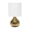 Homeroots 9" Gold Porcelain Round Table Lamp With White Drum Shade 643299 - alternate 3