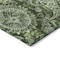 Homeroots 8' Olive Green Charcoal And Gray Round Floral Medallion Washable Indoor Outdoor Area Rug 603187 - alternate 8