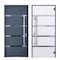 Vdomdoors Steel Door Deux 1105 Gray Graphite 2 Sidelight and Transom Window Stainless Inserts Single Modern P DEUX1105EXD-GRE-W12+36+12xH80+16-RH-O - alternate 7