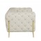 Homeroots 93" Beige Italian Leather Chesterfield Sofa With Silver Legs 476528 - alternate 6