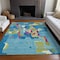 Homeroots 5' X 8' Aqua Green And Pink Abstract Washable Indoor Outdoor Area Rug 599533 - alternate 9