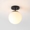 Jonathan Y Marcel Bistro 7.75" 1-Light Bohemian Farmhouse Iron/Frosted Glass LED Semi Flush Mount, Black/White JYL7499C - alternate 10