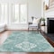Homeroots 9' X 12' Aqua Teal Blue And Ivory Medallion Washable Indoor Outdoor Area Rug 589030 - alternate 9