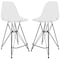 Leisuremod Cresco Acrylic Barstool - Modern ABS Plastic Counter Stool with Steel Legs & Footrest, 2PK CRBL-30CL2 - alternate 1