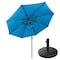 Pure Garden 9-Foot Outdoor Patio Umbrella with Base, Blue 83-OUT5443B - alternate 1