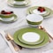 Martha Stewart Gold Rimmed 12 Piece Fine Ceramic Dinnerware Set in Green 97243.12 - alternate 7