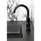 Kingston Brass One-Handle Single-Hole Bathroom Faucet with Deck Plate and Push Pop-Up Drain, Matte Black KSD2210KL - alternate 6