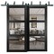 Sartodoors Sliding Closet Barn Bypass Doors, Lucia 2555 Matte Black with Clear Glass, Sturdy 6.6ft Rails Hard LUCIA2555BBB-BLK-8496 - alternate 1