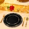 Smarty Had A Party 7.5" Black with Gold Vintage Rim Round Disposable Plastic Appetizer/Salad Plates (120 Plates), 120PK 867BG-CASE - alternate 10