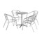Flash Furniture Round Table Set, Aluminum, Plastic, Stainless Steel, Grey TLH-ALUM-24RD-017BCHR4-GG - alternate 1