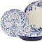Homeroots Blue and White Sixteen Piece Round Floral Ceramic Service For Four Dinnerware Set 534542 - alternate 9