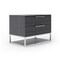 Homeroots 22" Gray Two Drawers Solid Wood Nightstand 473041 - alternate 6
