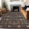 Homeroots 9' X 12' Black Red And Gold Floral Washable Indoor Outdoor Area Rug 604639 - alternate 7