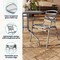 Flash Furniture Lila 31.5in Round Glass Top Metal Table with 4 Silver Aluminum Slat Stack Chairs TLH-072RD-017CSV4-GG - alternate 19