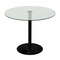 Homeroots 36" Clear And Black Rounded Glass And Steel Pedestal Base Dining Table 546173 - alternate 4