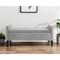 Homeroots 50" Light Gray and Black Upholstered Velvet Bench with Flip top 530655 - alternate 1