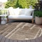 Homeroots 8' Brown And Beige Round Striped Washable Indoor Outdoor Area Rug 602763 - alternate 9