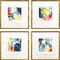 Homeroots Set Of Four Vibrant Modern Abstract Watercolor Gold Framed Wall Art, 4PK 606693 - alternate 4