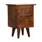Homeroots 20" Brown Solid Wood Two Drawer Nightstand 701708 - alternate 9