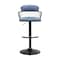 Homeroots Blue and Black Fabric with Metal Swivel Low Back Adjustable Height Bar Chair 534448 - alternate 8