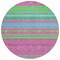 Homeroots 8' Blush Lime Green And Teal Blue Round Striped Washable Indoor Outdoor Area Rug 614799 - alternate 7