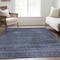 Homeroots 10' X 14' Navy Blue And Gray Striped Washable Indoor Outdoor Area Rug 588105 - alternate 9