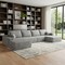 Homeroots 135" Gray Corduroy Modular Compression Foam Sofa With Ottoman And Toss Pillows 712947 - alternate 5