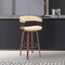 Armen Living Topanga 30.5in Swivel Walnut Wood Bar Stool in Cream Faux Leather with Golden Bronze Metal LCTOBAWACR30 - alternate 7