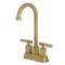 Kingston Brass Double-Handle 4" Centerset Bar Faucet with Knurled Handle, Brushed Brass KB5497KNL - alternate 1