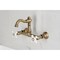 Kingston Brass Two-Handle Wall Mount Bridge Kitchen Faucet, Antique Brass KS3253PX - alternate 5