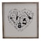 Homeroots 16" X 16" Black And White Heart Music Wood Square Framed Art 636040 - alternate 1