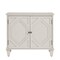 Homeroots 34in White Wood Carved Geometric Accent Cabinet With Two Doors 691653 - alternate 1