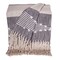 Homeroots 50" X 60" Ivory and Gray Woven Cotton Striped Throw Blanket with Fringe and Embroidery 548938 - alternate 5