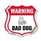 Signmission Dog Warning Shield Sign Bad Dog, 12 inch X 12 inch, Vinyl Decal, 2PK SHI-D-2PACK-12-377 - alternate 1